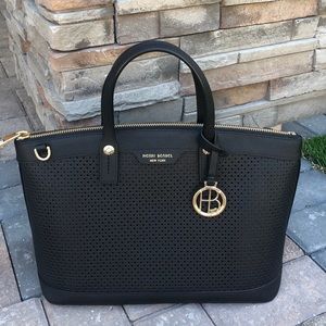 Henri Bendel W 57th Satchel Perforated in black